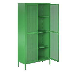 Novogratz Channing Tall 2 Door Storage Cabinet-Mesh Metal Locker - Kelly Green