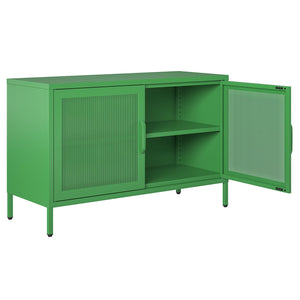 Novogratz Channing 2 Door Accent Cabinet-Mesh Metal Locker - Kelly Green