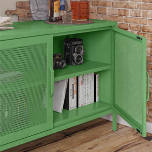 Novogratz Channing 2 Door Accent Cabinet-Mesh Metal Locker - Kelly Green
