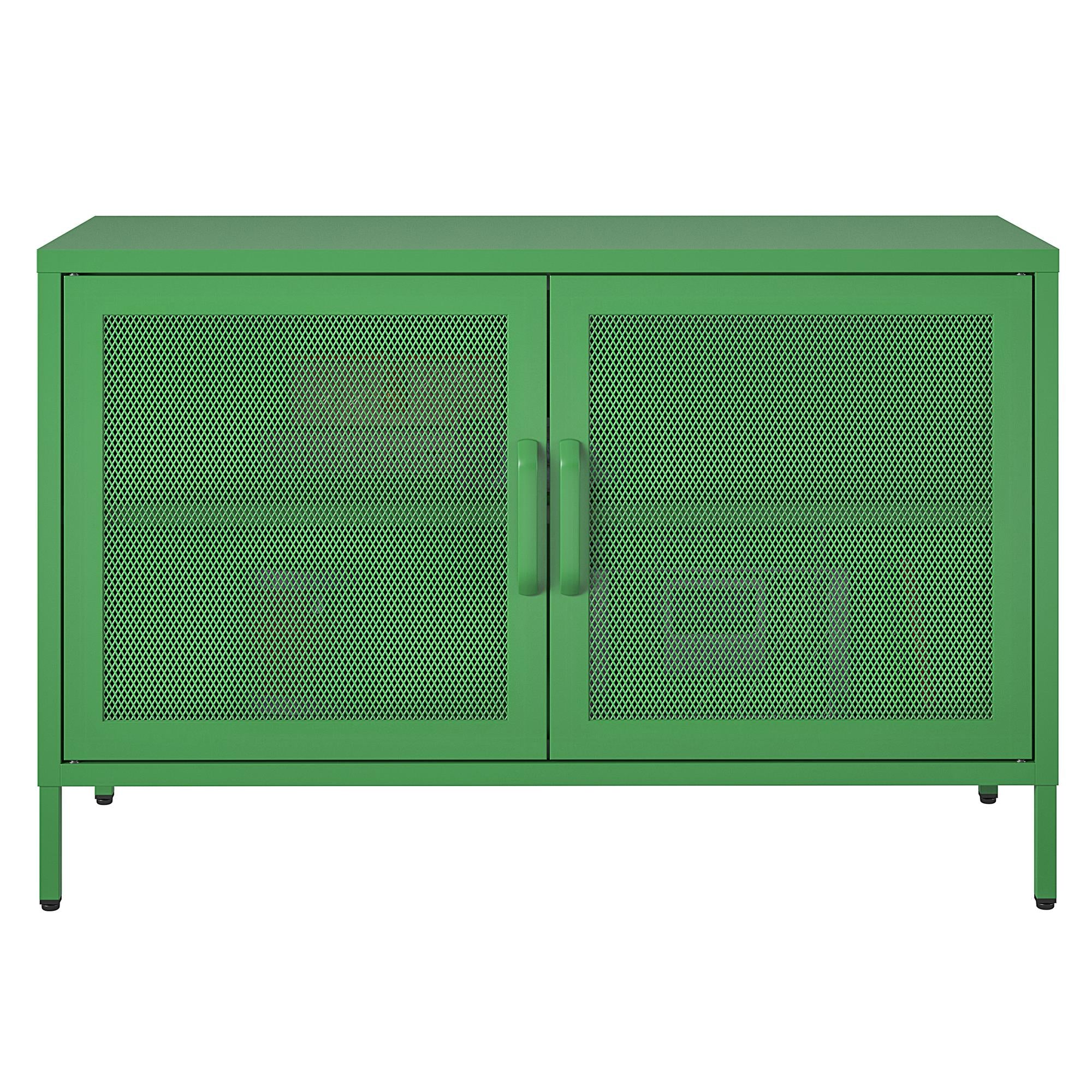 Novogratz Channing 2 Door Accent Cabinet-Mesh Metal Locker - Kelly Green