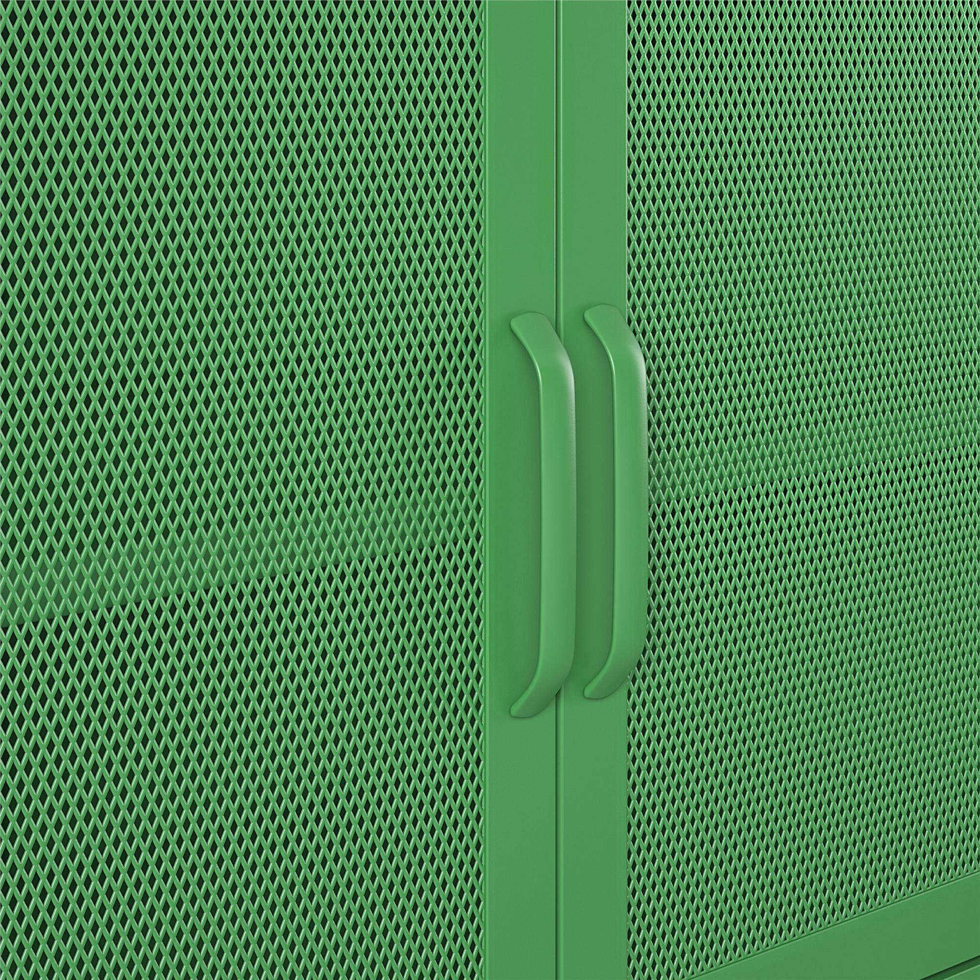 Novogratz Channing 2 Door Accent Cabinet-Mesh Metal Locker - Kelly Green