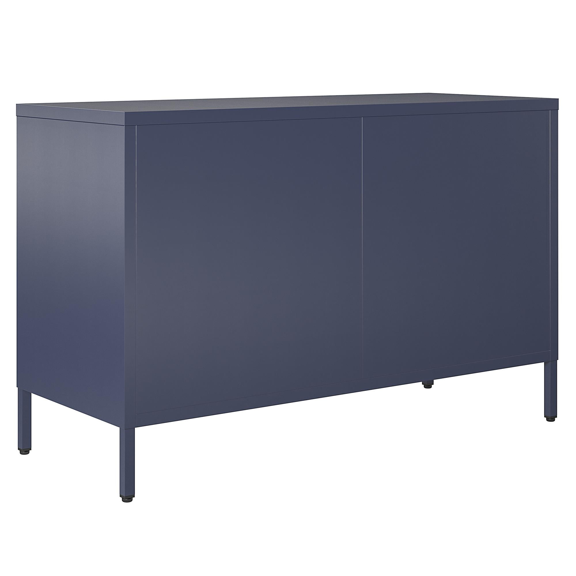 Novogratz Channing 2 Door Accent Cabinet-Mesh Metal Locker - Navy