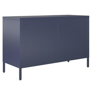 Novogratz Channing 2 Door Accent Cabinet-Mesh Metal Locker - Navy