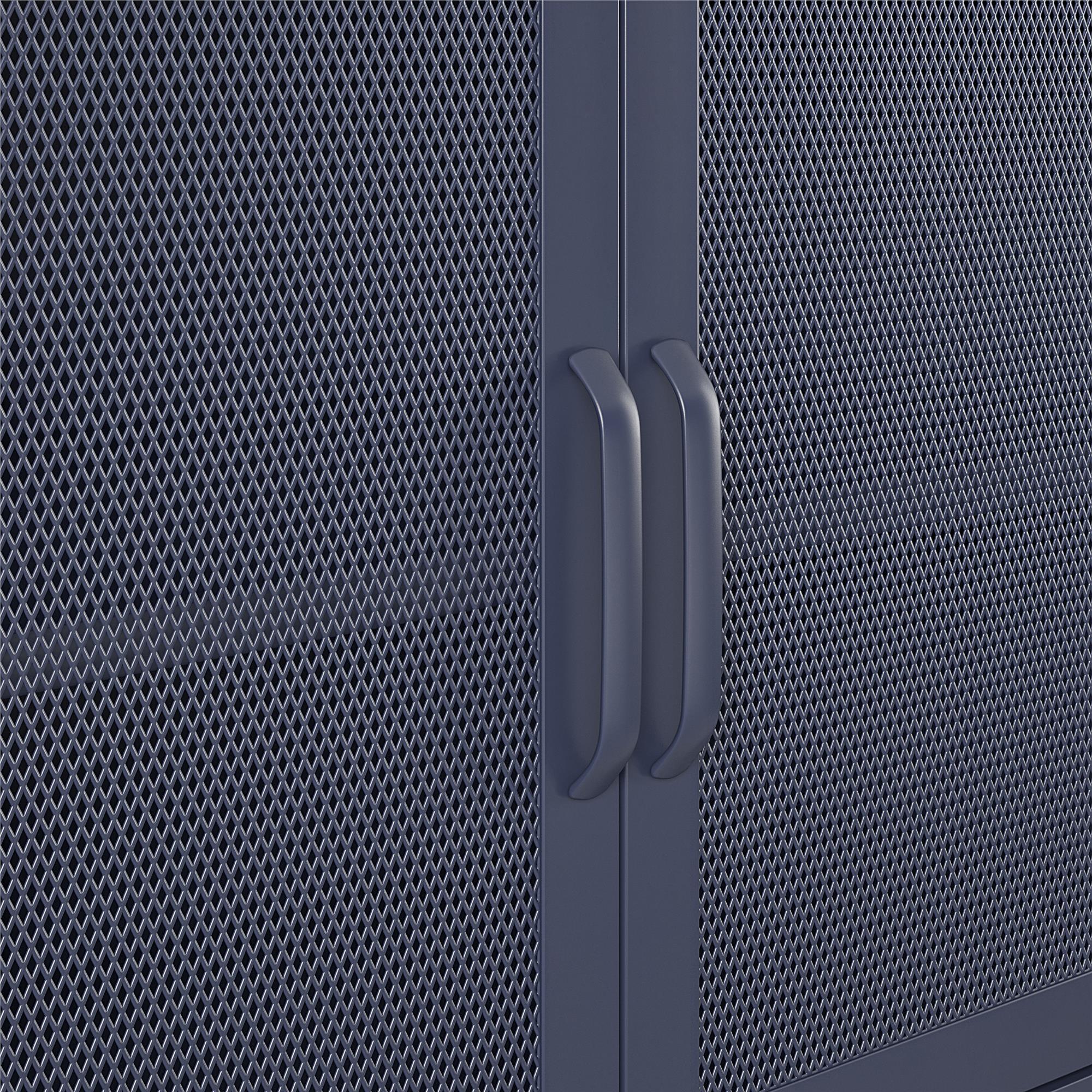 Novogratz Channing 2 Door Accent Cabinet-Mesh Metal Locker - Navy