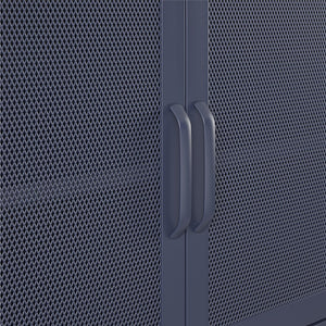 Novogratz Channing 2 Door Accent Cabinet-Mesh Metal Locker - Navy
