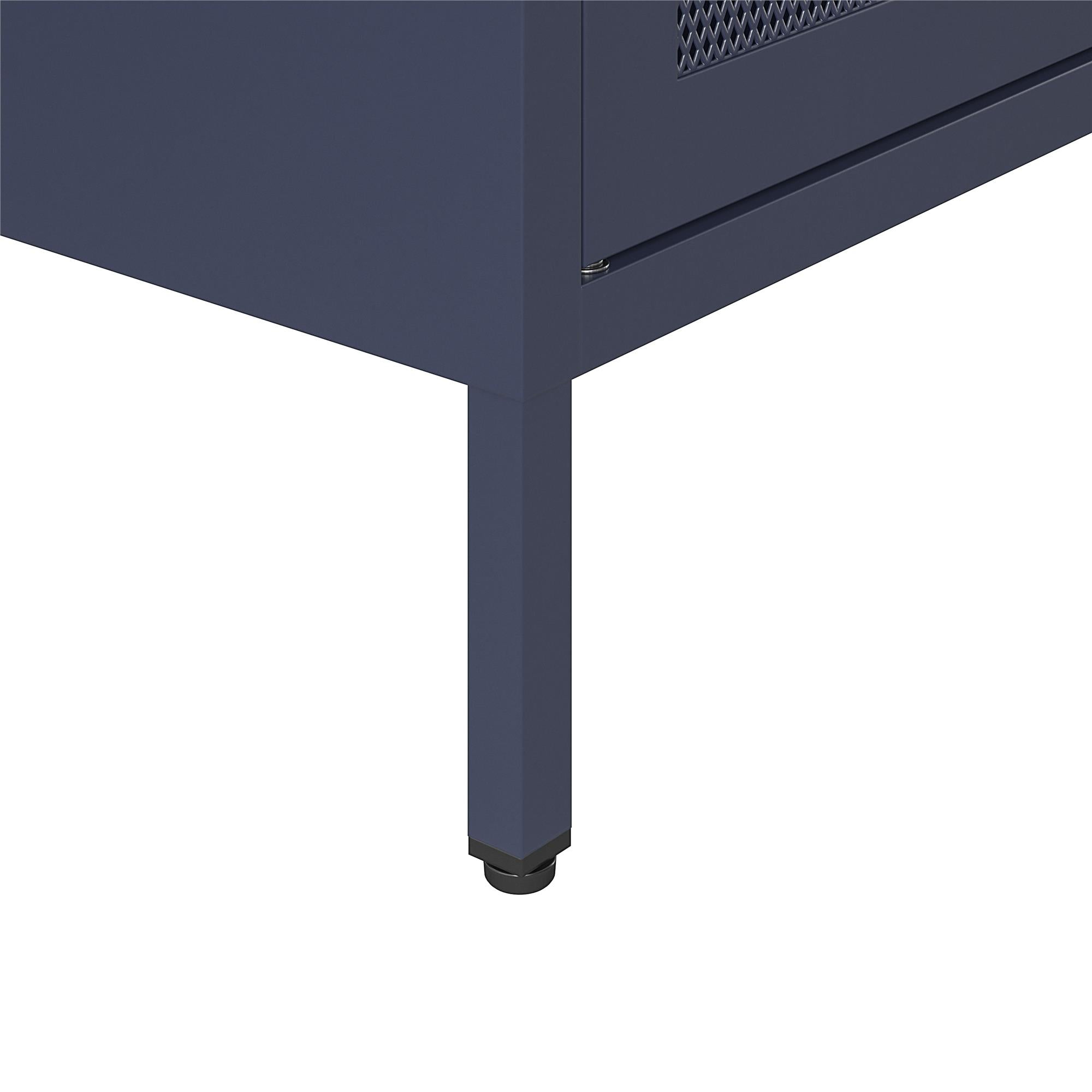 Novogratz Channing 2 Door Accent Cabinet-Mesh Metal Locker - Navy