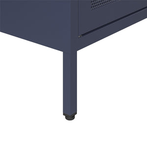Novogratz Channing 2 Door Accent Cabinet-Mesh Metal Locker - Navy