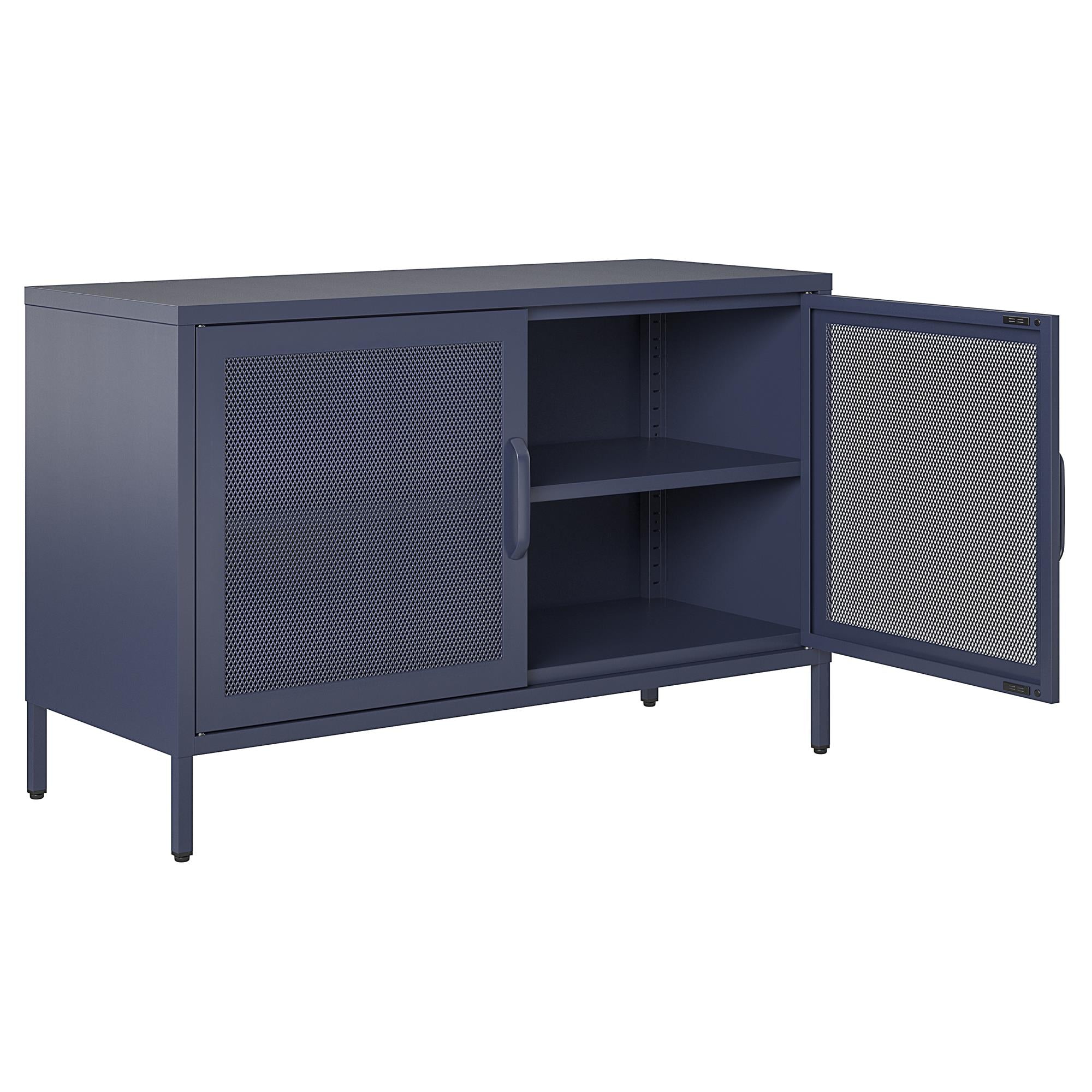 Novogratz Channing 2 Door Accent Cabinet-Mesh Metal Locker - Navy