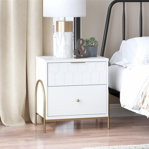 CosmoLiving Anastasia Nightstand - White