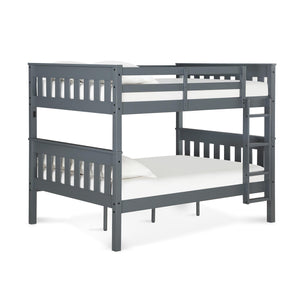 DHP Moon Kids' Wood Bunk Bed with USB - Gray