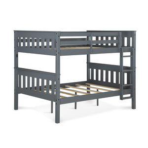 DHP Moon Kids' Wood Bunk Bed with USB - Gray