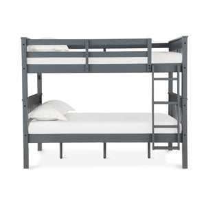 DHP Moon Kids' Wood Bunk Bed with USB - Gray