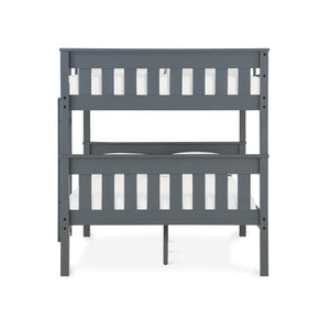 DHP Moon Kids' Wood Bunk Bed with USB - Gray