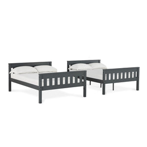 DHP Moon Kids' Wood Bunk Bed with USB - Gray