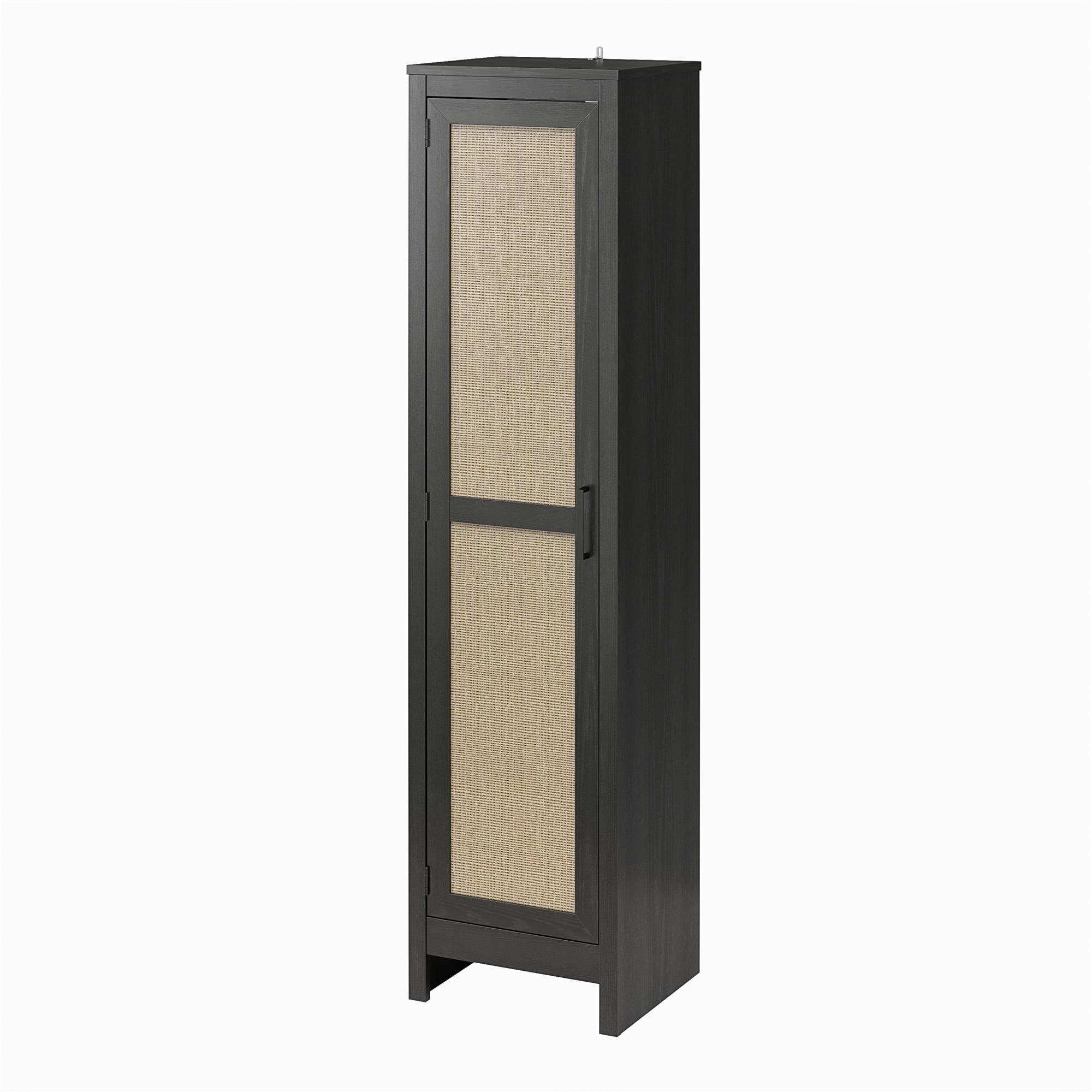 Ameriwood Home Wimberly Tall 1-Door Cabinet - Black Oak