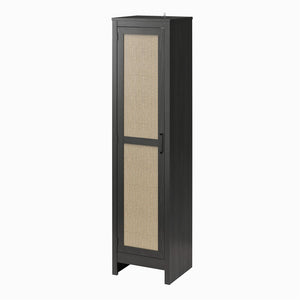 Ameriwood Home Wimberly Tall 1-Door Cabinet - Black Oak
