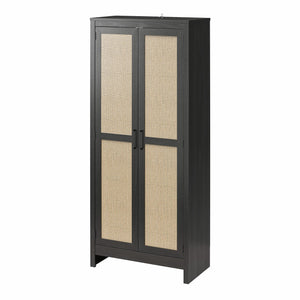 Ameriwood Home Wimberly Tall 2-Door Cabinet - Black Oak
