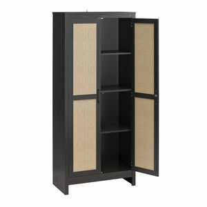 Ameriwood Home Wimberly Tall 2-Door Cabinet - Black Oak