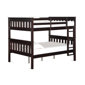 DHP Moon Kids' Wood Bunk Bed with USB - Espresso
