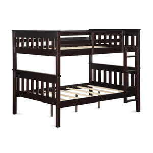 DHP Moon Kids' Wood Bunk Bed with USB - Espresso