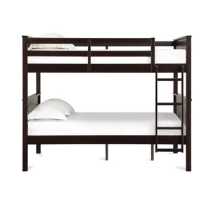 DHP Moon Kids' Wood Bunk Bed with USB - Espresso