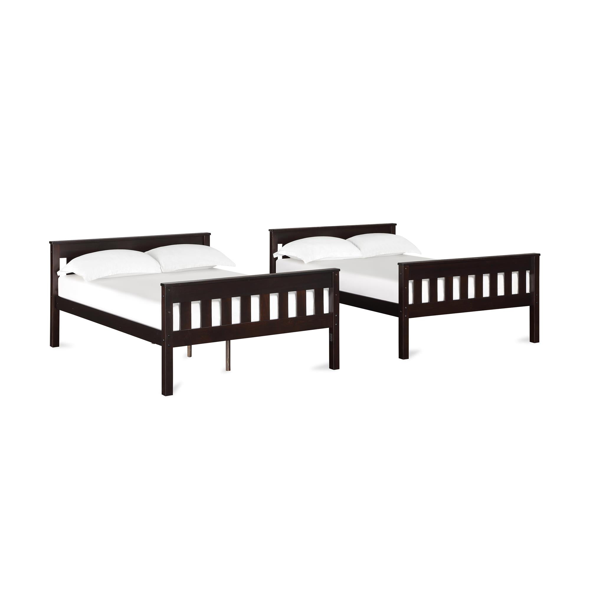 DHP Moon Kids' Wood Bunk Bed with USB - Espresso