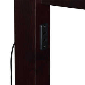DHP Moon Kids' Wood Bunk Bed with USB - Espresso