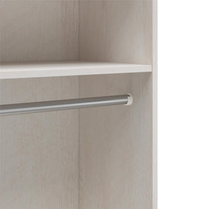 Systembuild Evolution Elba Open Shelf and Hanging Clothing Rod Modular Closet Unit - Ivory Oak
