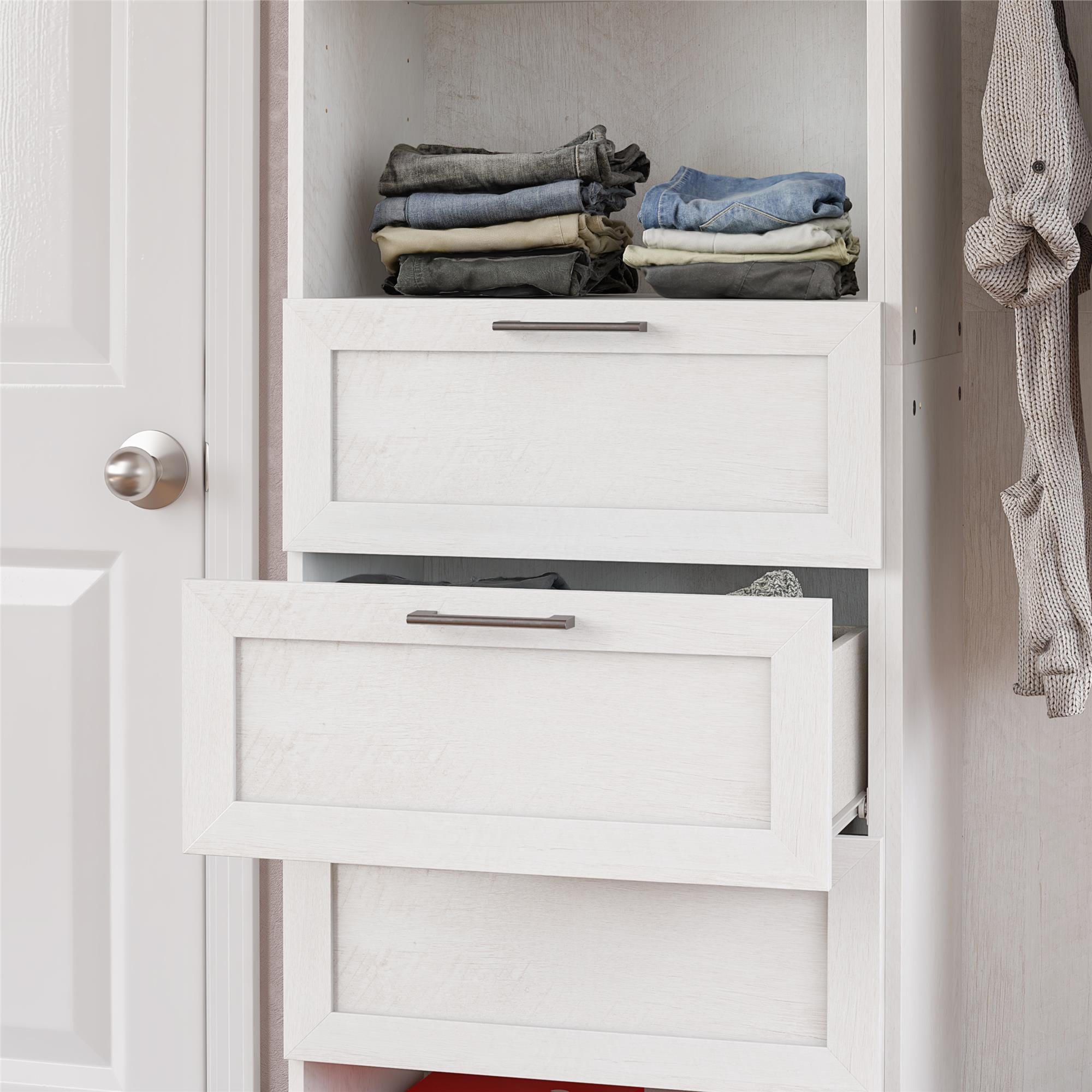 Systembuild Evolution Elba 3 Drawer Modular Closet Unit - Ivory Oak
