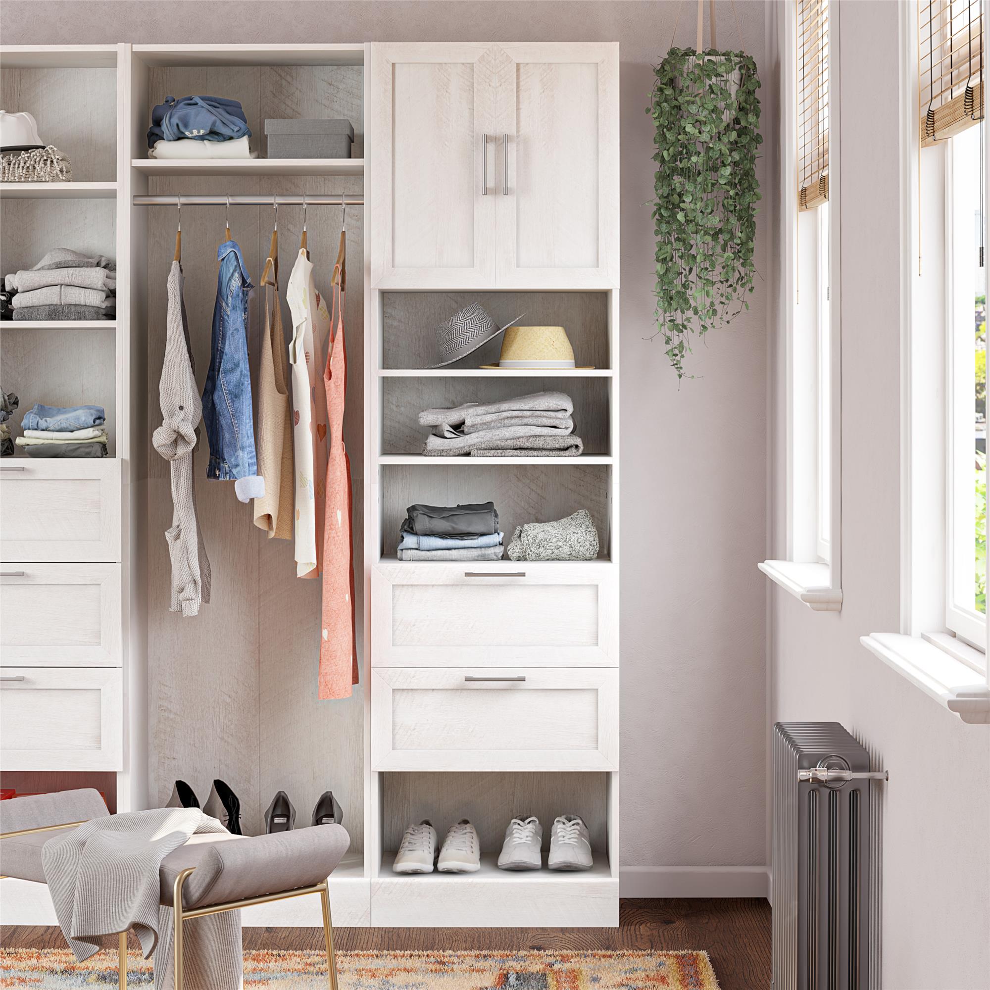 Systembuild Evolution Elba 2 Door 2 Drawer Modular Closet Unit - Ivory Oak