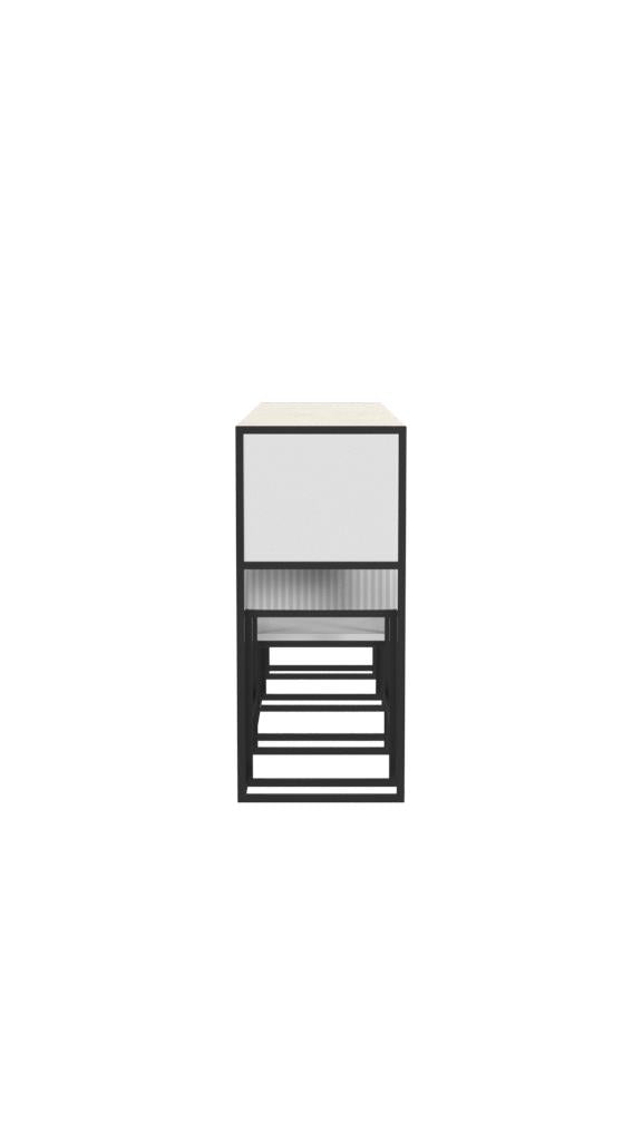 Cortney's Collection Perry Sofa Table with Stools - White