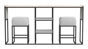 Cortney's Collection Perry Sofa Table with Stools - White