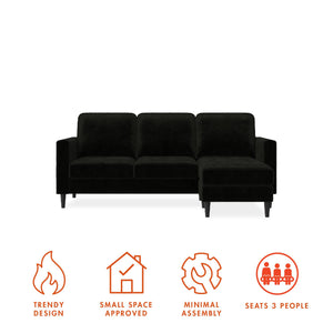 CosmoLiving Strummer Reversible Sectional Sofa - Black