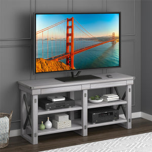 Ameriwood Home Wildwood Wood Veneer TV Stand for TVs up to 65" - Rustic White