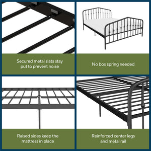 Novogratz Bushwick Metal Bed - Black - Full