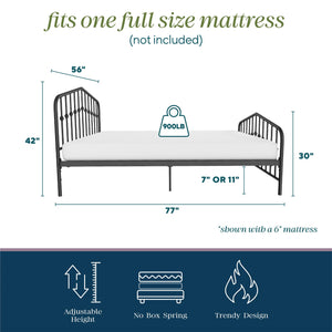 Novogratz Bushwick Metal Bed - Black - Full