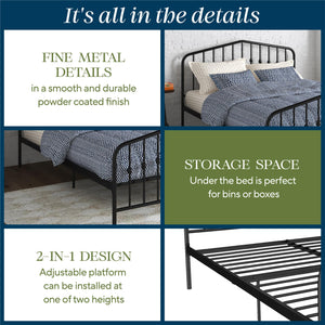 Novogratz Bushwick Metal Bed - Black - Full