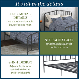 Novogratz Bushwick Metal Bed - Gray - Full