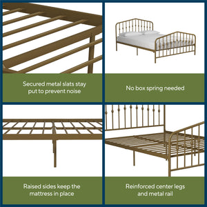 Novogratz Bushwick Metal Bed - Gold - Full