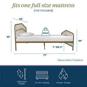 Novogratz Bushwick Metal Bed - Gold - Full