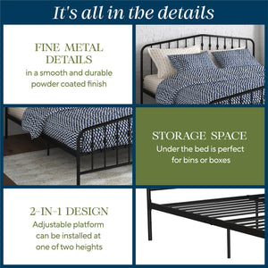 Novogratz Bushwick Metal Bed - Black - King