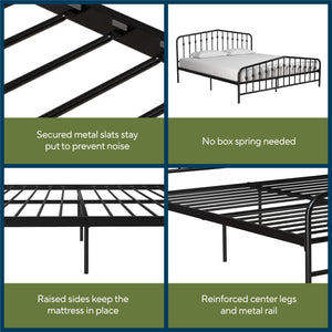 Novogratz Bushwick Metal Bed - Black - King