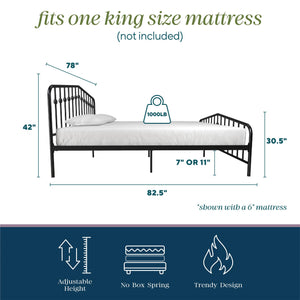 Novogratz Bushwick Metal Bed - Black - King