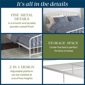 Novogratz Bushwick Metal Bed - White - King