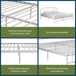 Novogratz Bushwick Metal Bed - White - King