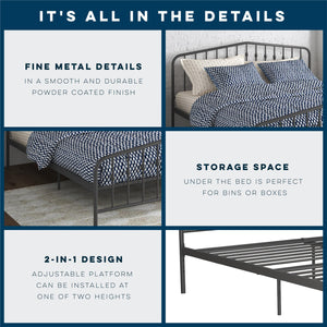 Novogratz Bushwick Metal Bed - Gray - King