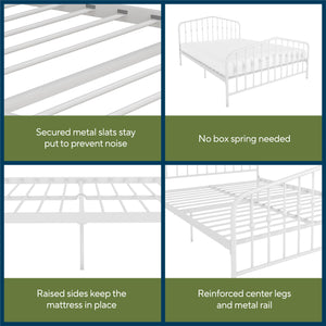 Novogratz Bushwick Metal Bed - White - Queen