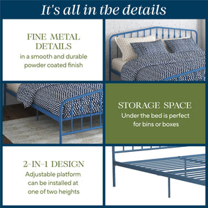 Novogratz Bushwick Metal Bed - Sea Blue - King
