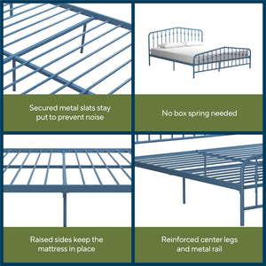 Novogratz Bushwick Metal Bed - Sea Blue - King