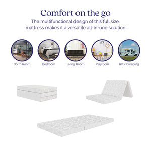 Signature Sleep 4" Twin Tri-Fold Mattress - White - Twin